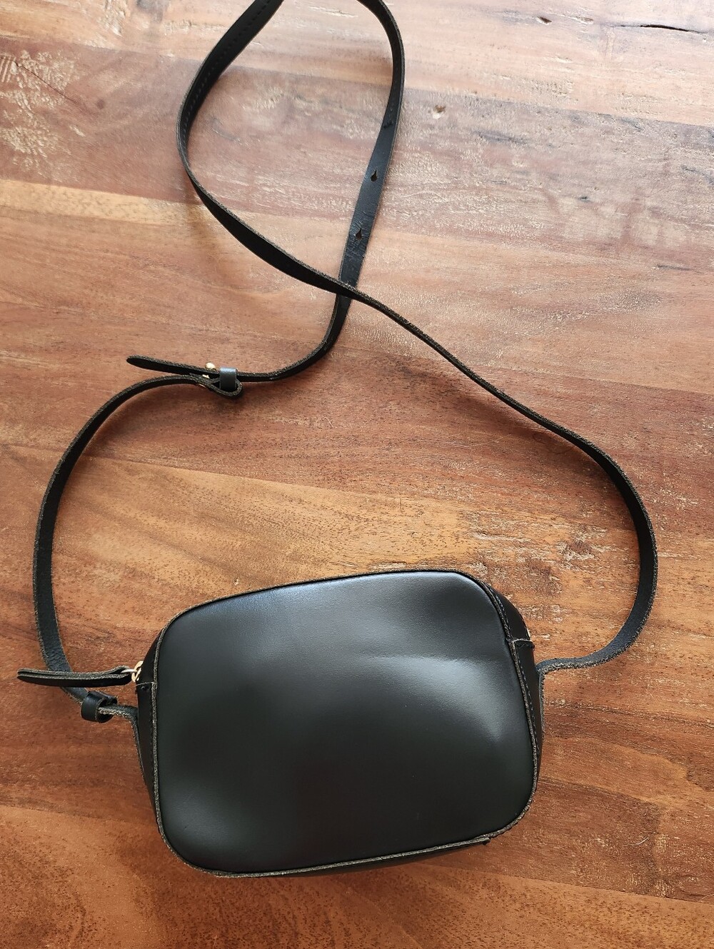 J. Crew Classic Black Crossbody Leather Bag